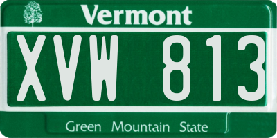 VT license plate XVW813