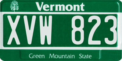 VT license plate XVW823