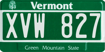 VT license plate XVW827
