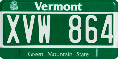VT license plate XVW864