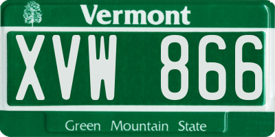VT license plate XVW866