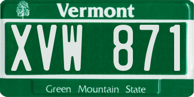 VT license plate XVW871