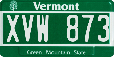 VT license plate XVW873
