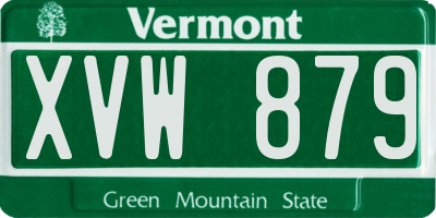 VT license plate XVW879