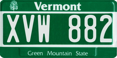 VT license plate XVW882