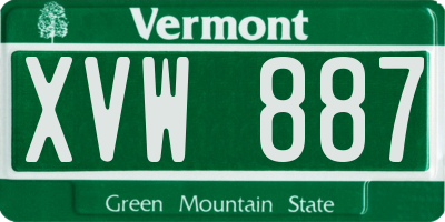 VT license plate XVW887