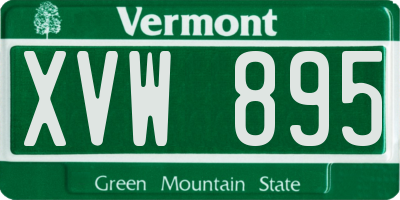 VT license plate XVW895