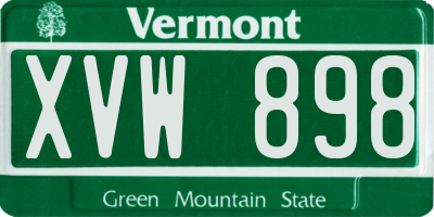 VT license plate XVW898