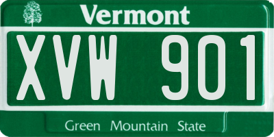 VT license plate XVW901