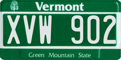 VT license plate XVW902