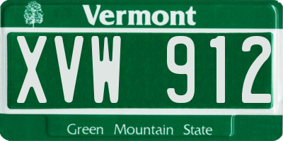 VT license plate XVW912