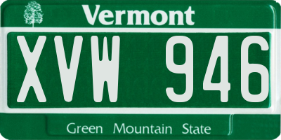 VT license plate XVW946