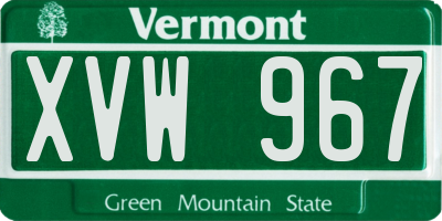 VT license plate XVW967