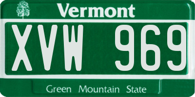 VT license plate XVW969