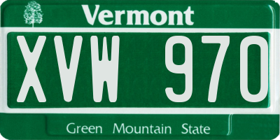 VT license plate XVW970