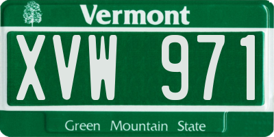 VT license plate XVW971