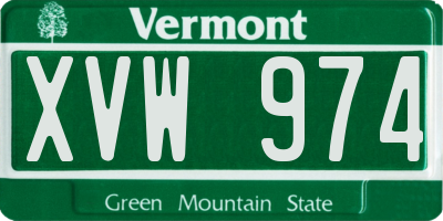 VT license plate XVW974