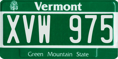 VT license plate XVW975