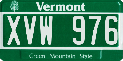 VT license plate XVW976