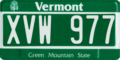 VT license plate XVW977