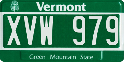 VT license plate XVW979