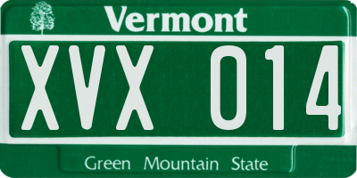 VT license plate XVX014