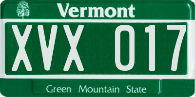 VT license plate XVX017