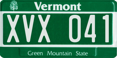 VT license plate XVX041