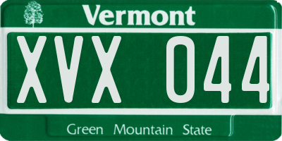 VT license plate XVX044