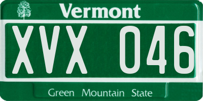 VT license plate XVX046