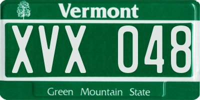 VT license plate XVX048