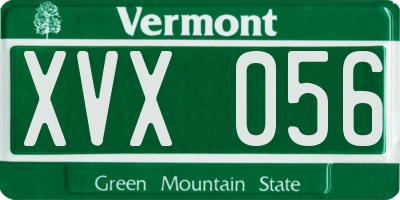 VT license plate XVX056