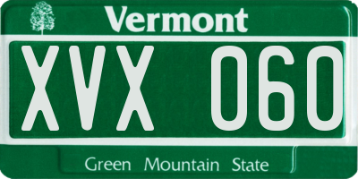 VT license plate XVX060