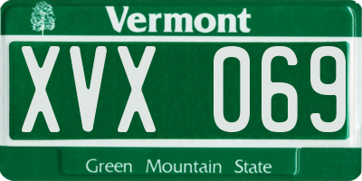 VT license plate XVX069