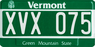 VT license plate XVX075