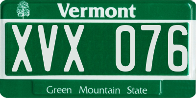 VT license plate XVX076