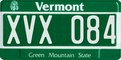 VT license plate XVX084