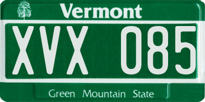 VT license plate XVX085