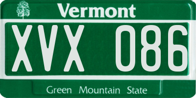 VT license plate XVX086