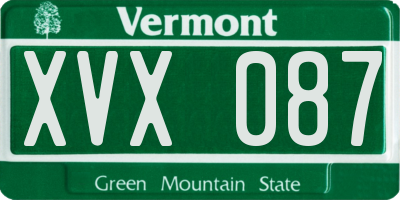 VT license plate XVX087