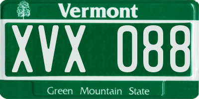VT license plate XVX088
