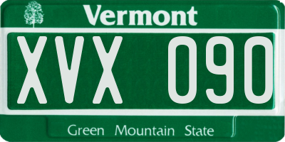 VT license plate XVX090