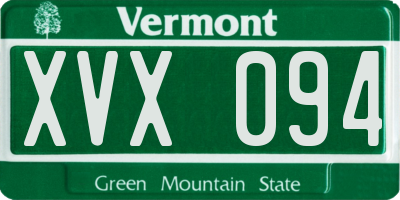 VT license plate XVX094