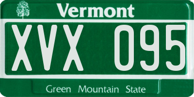 VT license plate XVX095