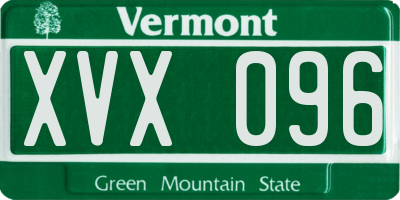 VT license plate XVX096