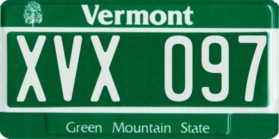 VT license plate XVX097