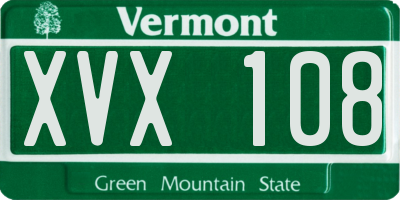 VT license plate XVX108