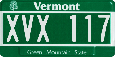 VT license plate XVX117