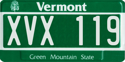 VT license plate XVX119