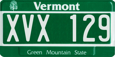 VT license plate XVX129